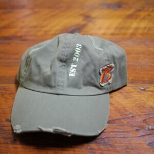 BORGATA Casino Eat Sleep Gamble Distressed Olive Green Cotton Baseball Cap Hat